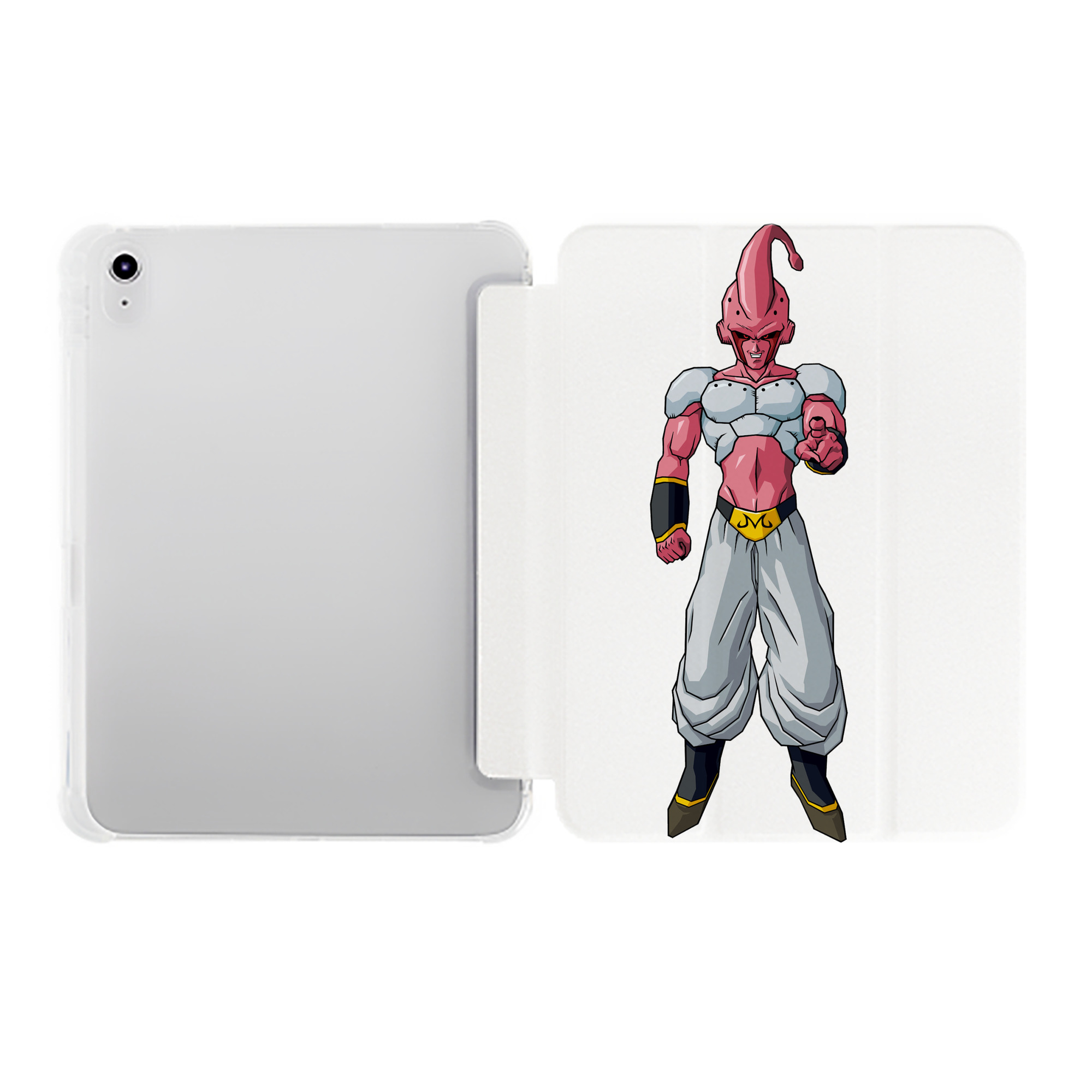 （画像用） ドラゴンボール 魔人ブウ DRAGON BALL Majin Buu IPad ケース ペン収納付き 三つ折りスタンド PUレザー×シリコン 対応機種9.5/10.5/10.9インチ